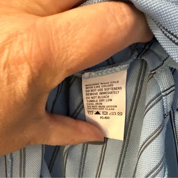 Izod Blue Polo Shirt with Classic Collar and Short Sleeves - Picture 6 of 6